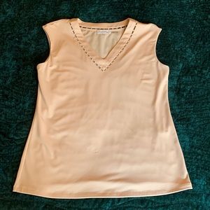 Calvin Klein sleeveless baby pink blouse